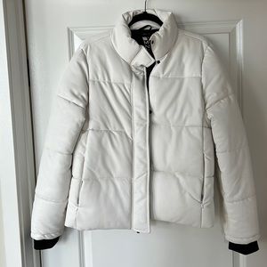 Faux Leather Puffer Jacket Marc New York